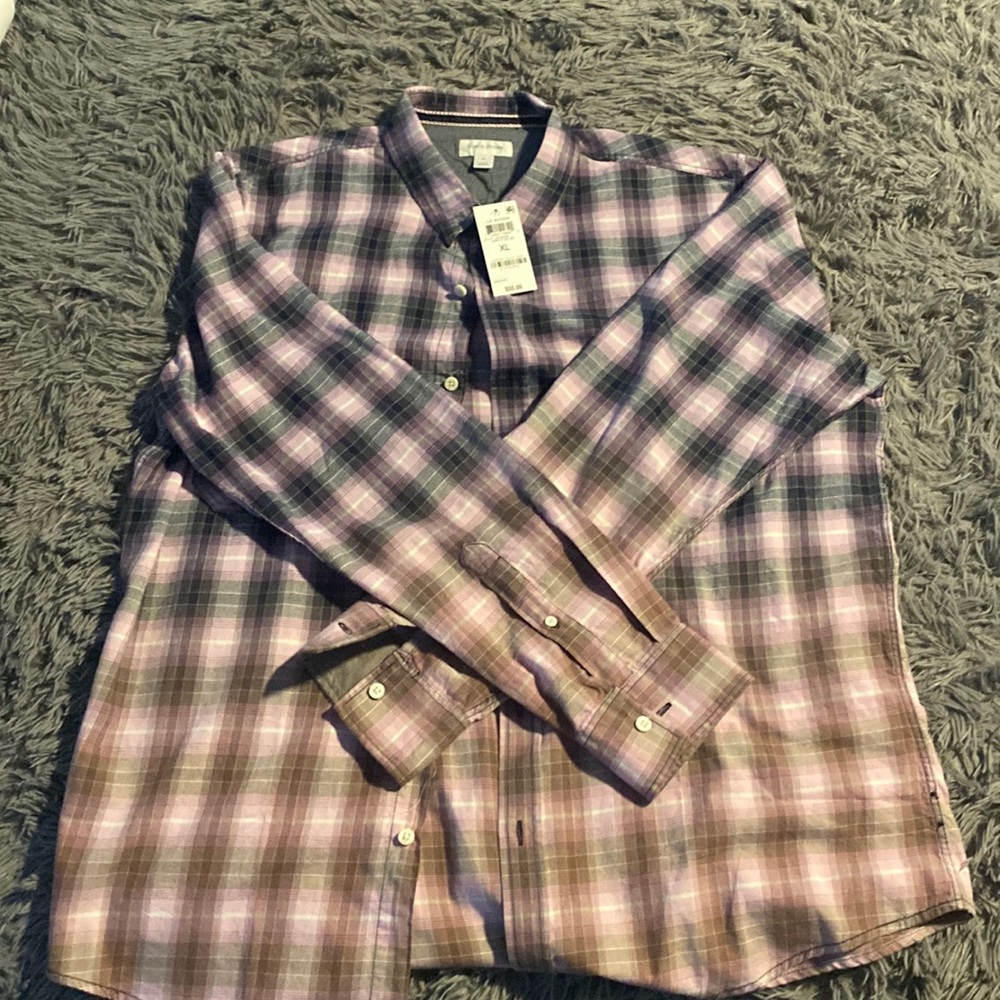Brand new Sun & Stone plaid XL SHIRT